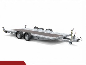 Gooseneck flatbed trailer available for rent in Saudi Arabia