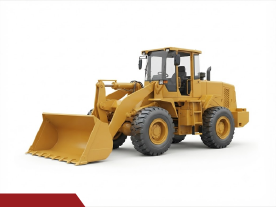 Wheel loader with raised bucket available for rent in Saudi Arabia