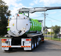 Vacuum tanker truck for sewage and sludge removal
